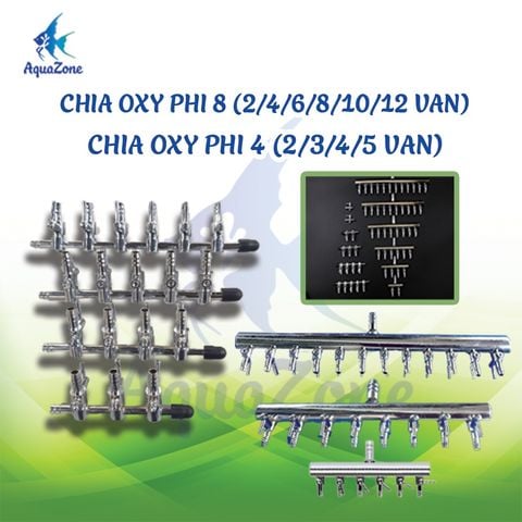 CHIA OXY INOX PHI 4- CHIA OXY PHI 4: 2,3,4,5 VAN (Inox chống gì, có khóa điều chỉnh)