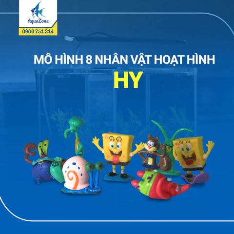 Set mô hình 8 nhân vật hoạt hình trang trí hồ cá HY