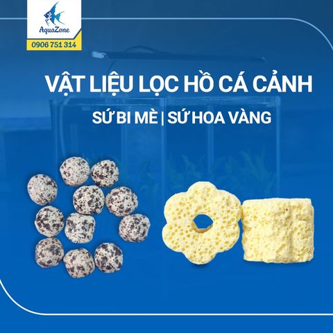 1Kg sứ bi mè - sứ hoa vàng - vật liệu lọc hồ cá