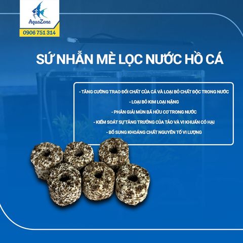 Sứ nhẫn mè tạo vi sinh - lọc nước hồ cá - trong lượng 1kg,500gram,300gram,200gram
