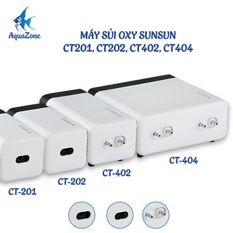 MÁY SỦI OXY SUNSUN CT- (1 VÒI, 2 VÒI, 4 VÒI ) CT201, CT202, CT402, CT404