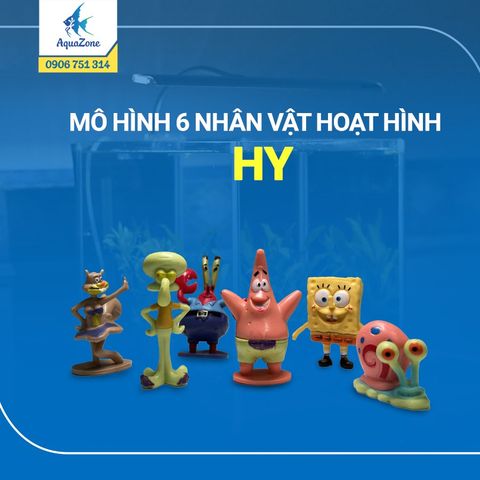 Set 6 mô hình nhân vật hoạt hình trang trí bể cá