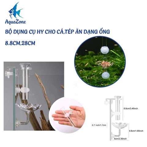 BỘ DỤNG CỤ CHO CÁ, TÉP ĂN DẠNG ỐNG 8.8CM, 28CM (HY)