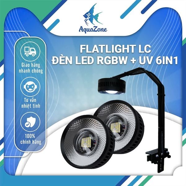 Đèn LED FLATLIGHT LC hồ cá công nghệ chip đèn RGBW + UV 6in1 (30w - 50w - 70w)