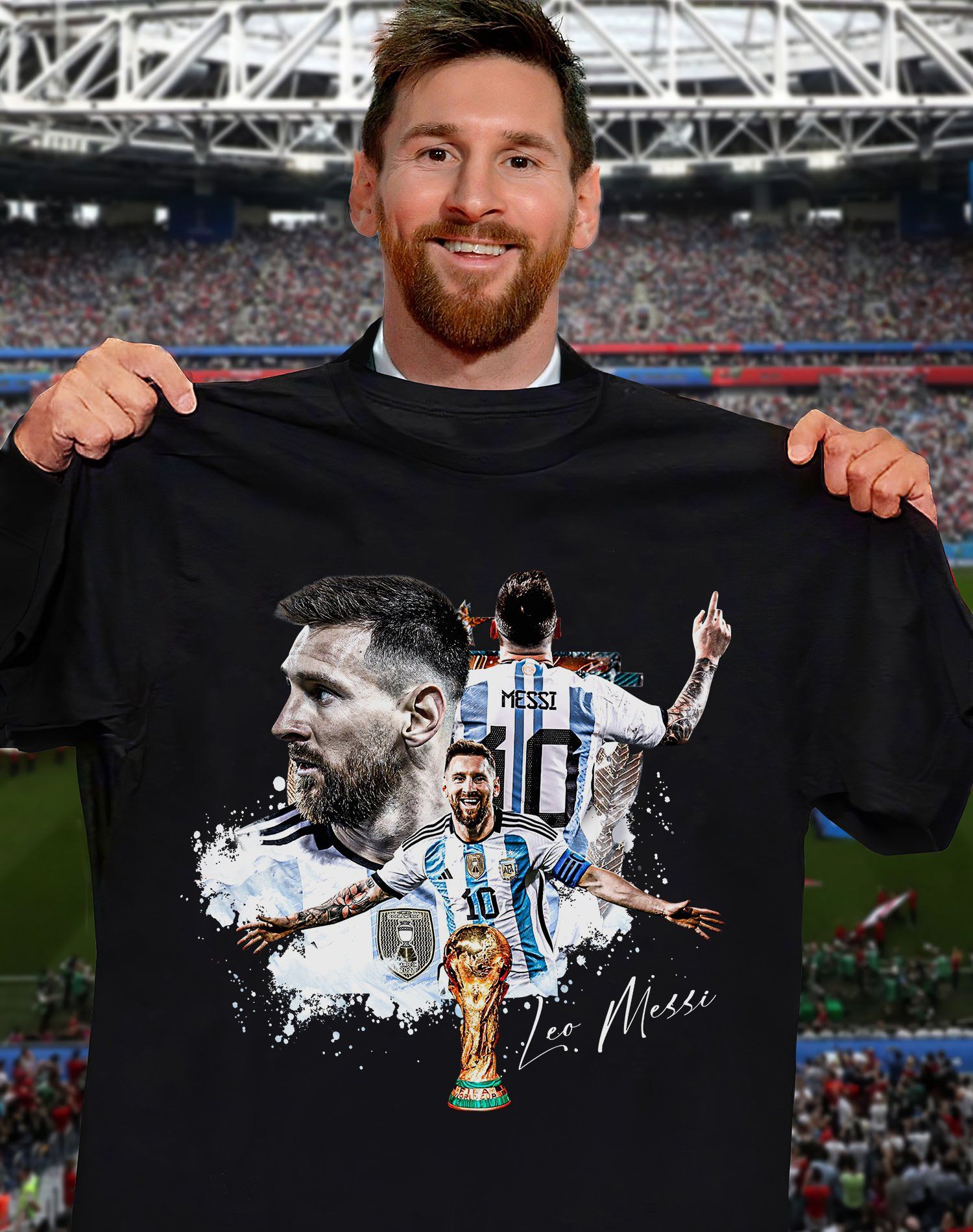  3 Messi Fans Bóng Đá BeautyTee In tên, hình ảnh theo yêu cầu 