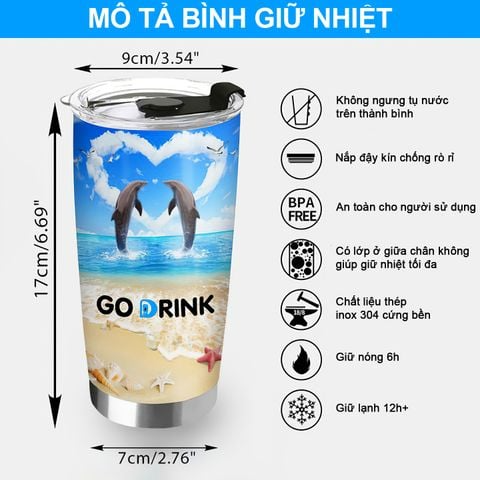  Travel Lover Go Drink In Tên Ghép Ảnh Cốc giữ nhiệt 600ml In Tên, Hình Ảnh Theo Yêu Cầu 