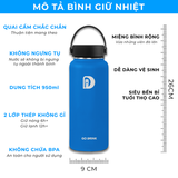  CLB Bóng Đá Thiết Kế Bình Giữ Nhiệt Go Drink Fan Bóng Đá 950ml In tên, hình ảnh theo yêu cầu 