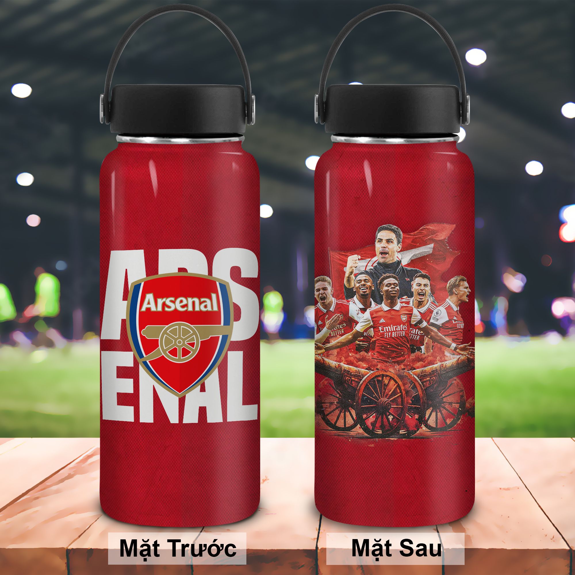  Bình Giữ Nhiệt Ăn Mừng Chiến Thắng CLB Arsenal 950mlGo Drink In tên, hình ảnh theo yêu cầu 