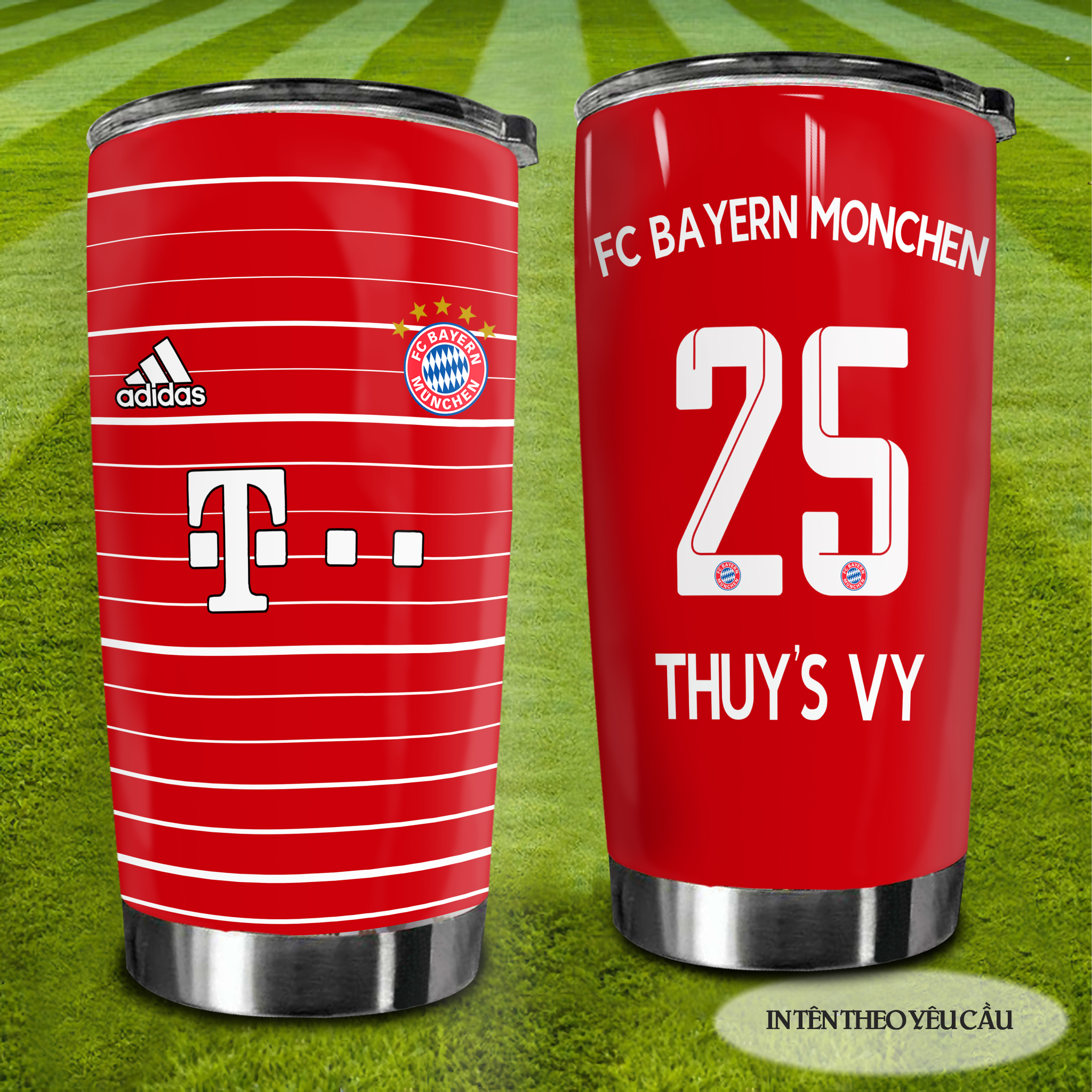  Áo đội bóng Bayern Munich Go Drink Fans Bóng Đá Cốc giữ nhiệt 600ml In tên, hình ảnh theo yêu cầu 