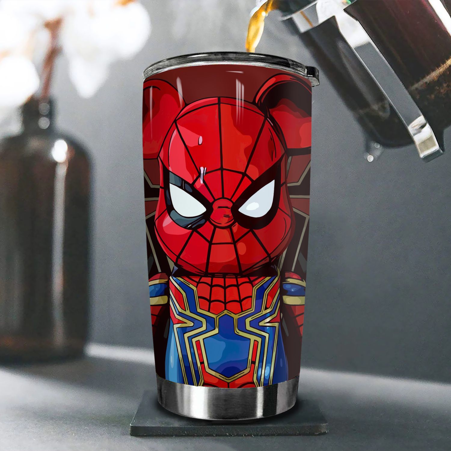  Bearbrick Spiderman  Go Drink  Cốc Giữ Nhiệt 600ml In tên, hình ảnh theo yêu cầu 