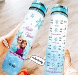  Elsa Go Drink Movie Bình nước có vạch chia 950ml In tên, hình ảnh theo yêu cầu 