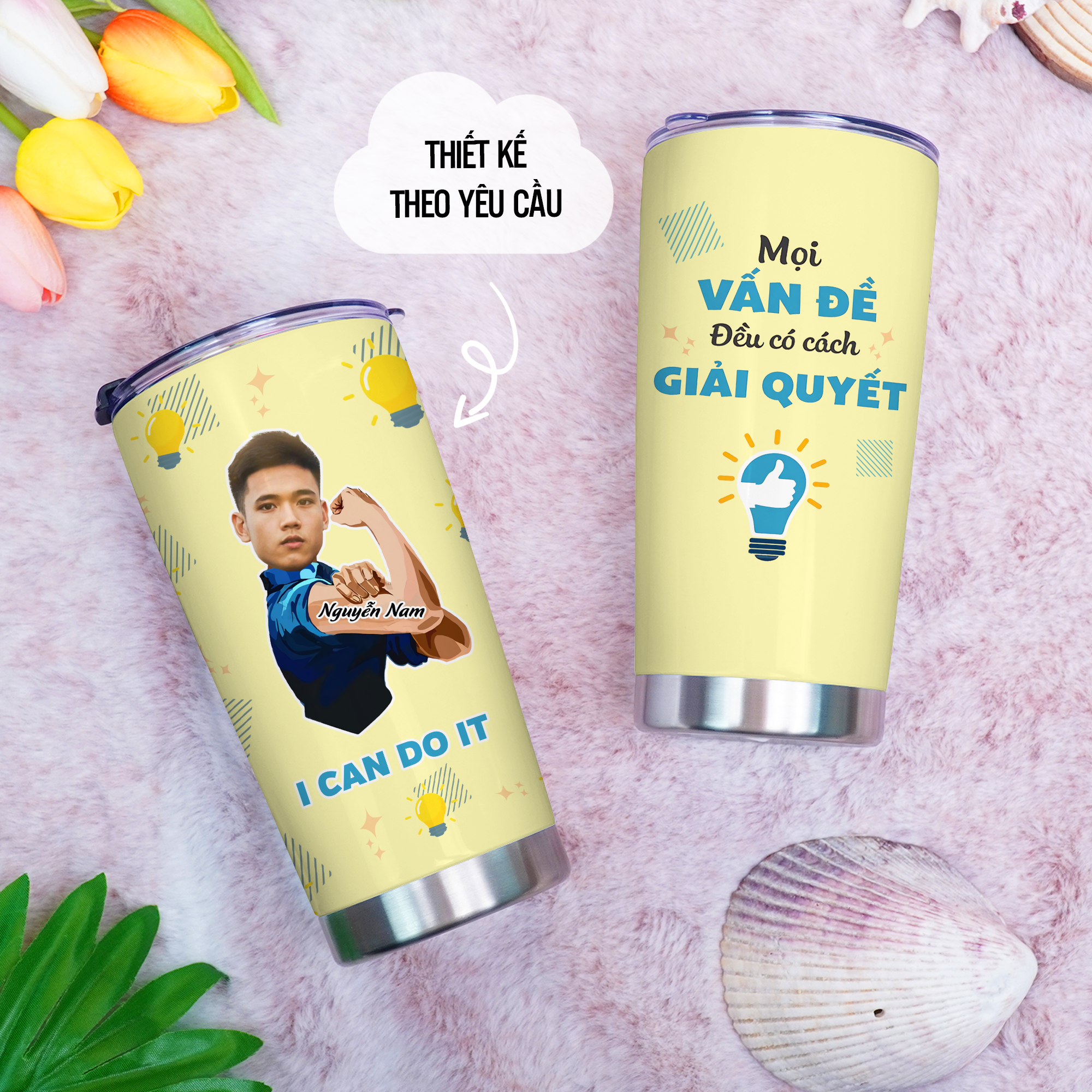  BST I Can Do It Mọi Vấn Đề Đều Có Cách Giải Quyết Go Drink In tên/ Ghép ảnh Cốc Giữ Nhiệt 600ml In tên, hình ảnh theo yêu cầu 