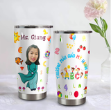  Cô Giáo mầm non Chibi Go Drink In tên/ Ghép ảnh Cốc giữ nhiệt 600ml In tên, hình ảnh theo yêu cầu 