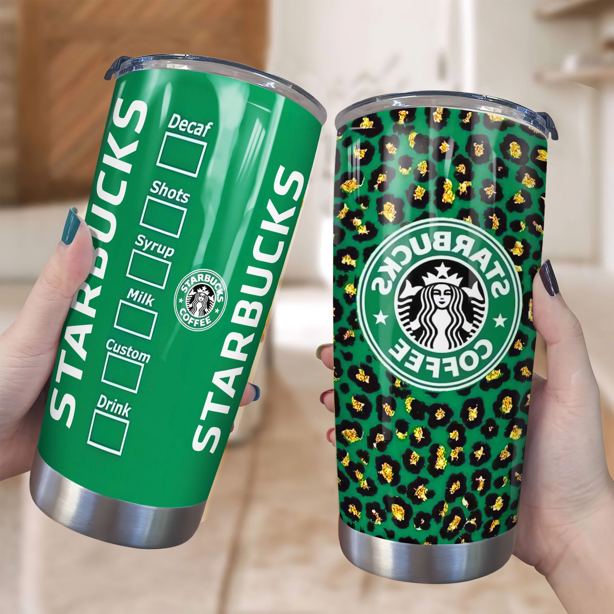  Starbuck Green Go Drink Đồ Uống Cốc giữ nhiệt 600ml In tên, hình ảnh theo yêu cầu 