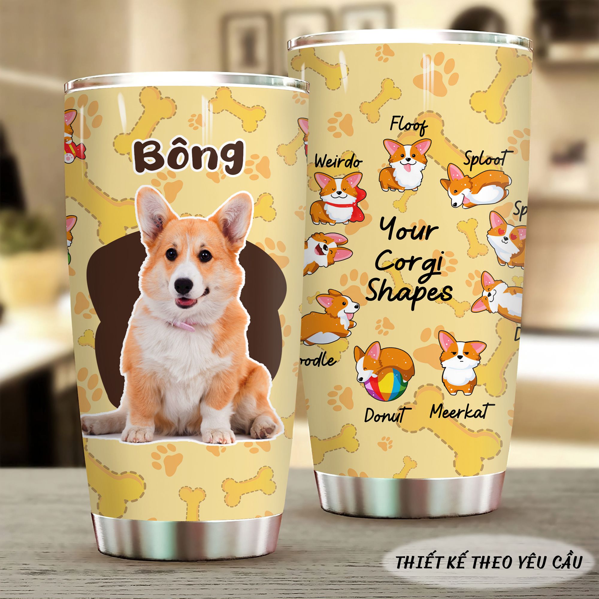  Corgi Pet Lover In Hình Và Thiết Kế Theo Yêu Cầu Go Drink In tên/ Ghép ảnh Cốc giữ nhiệt 600ml In tên, hình ảnh theo yêu cầu 