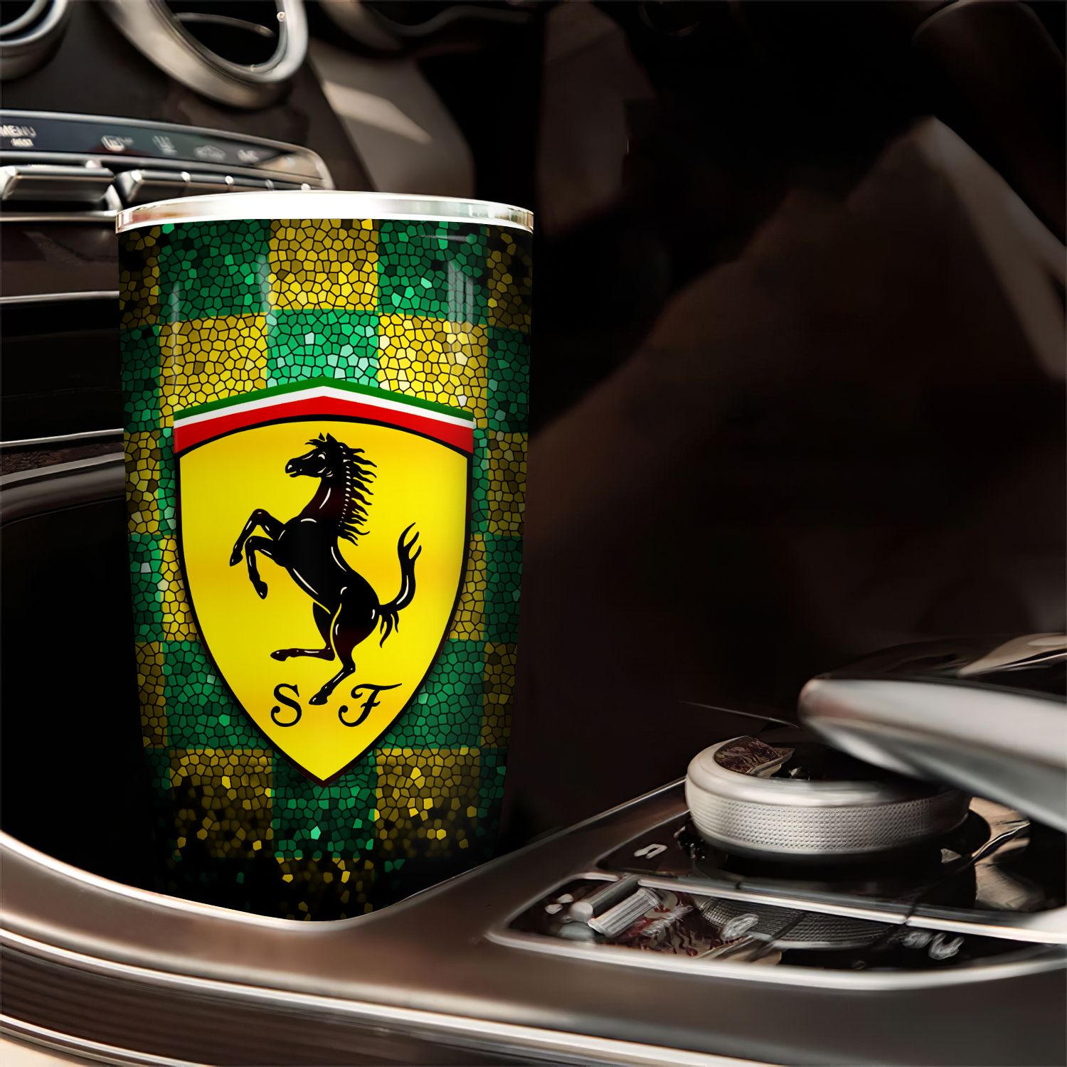  Logo xe oto Ferrari Go Drink Cốc Giữ Nhiệt 600ml In tên, hình ảnh theo yêu cầu 