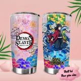  Demon Slayer Flower Pattern Go Drink Anime Cốc giữ nhiệt 600ml In Tên, Hình Ảnh Theo Yêu Cầu 