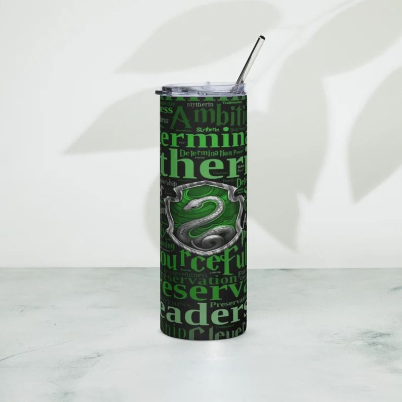  Harry Potter Skinny Go Drink nhà Slytherin Skinny 600ml In tên, hình ảnh theo yêu cầu 