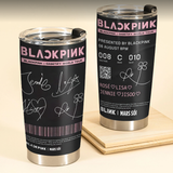  Blackpink chữ ký 4 thành viên Go Drink Người nổi tiếng/Idol Cốc Giữ Nhiệt 600ml In tên, hình ảnh theo yêu cầu 