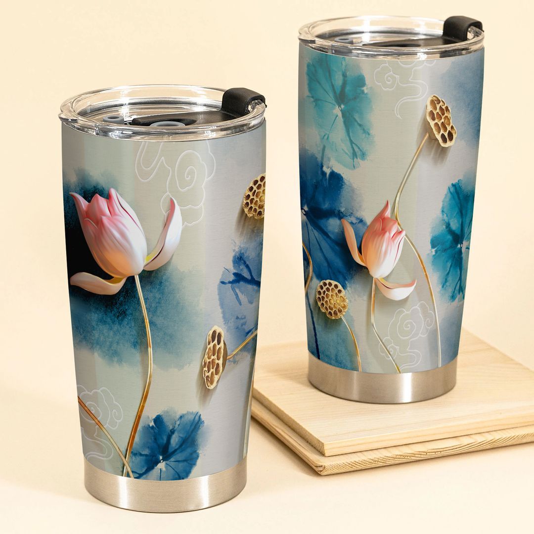  Art lotus Go Drink Feng Shui Tumbler 20oz Personalized 