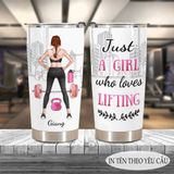  Just A Girl Who Loves Lifting V2 Go Drink Phong cách sống Cốc giữ nhiệt 600ml In tên, hình ảnh theo yêu cầu 