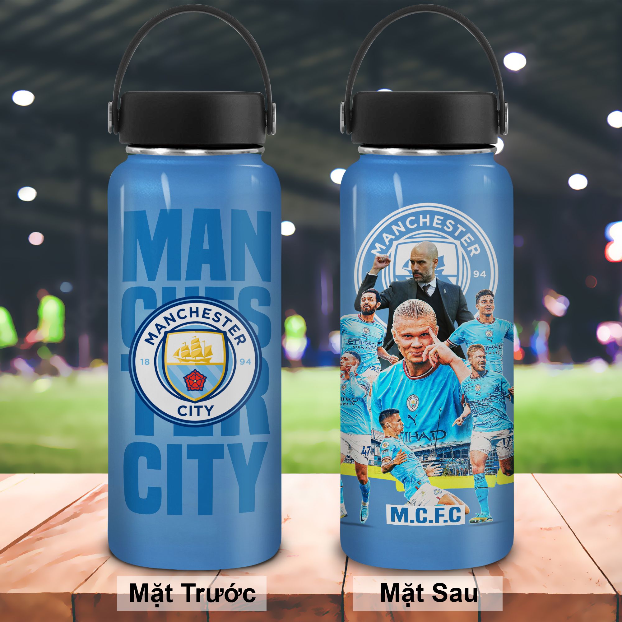  Bình Giữ Nhiệt Ăn Mừng Chiến Thắng CLB Manchester City 950mlGo Drink In tên, hình ảnh theo yêu cầu 