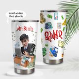  Banker Chibi Go Drink In tên/ Ghép ảnh Cốc giữ nhiệt 600ml In tên, hình ảnh theo yêu cầu 