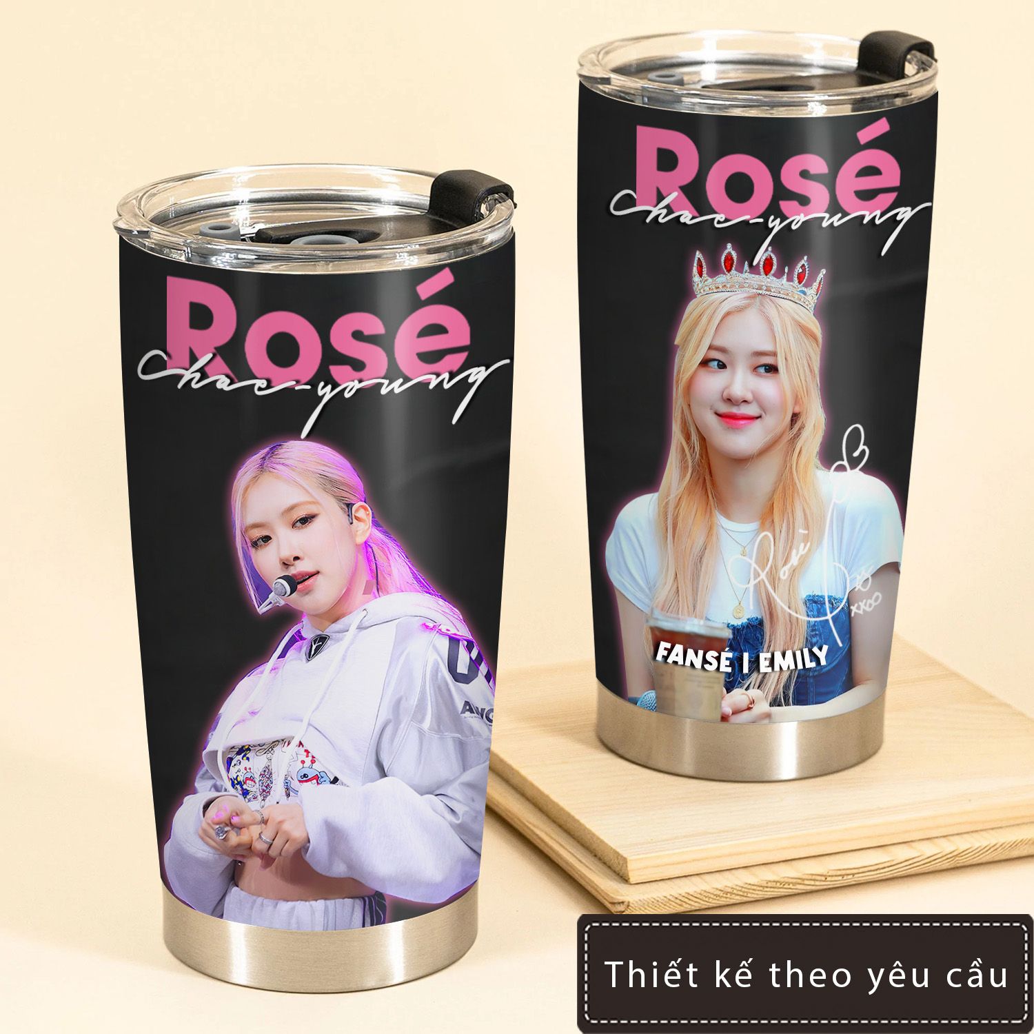  In hình Only từng thành viên Blackpink Go Drink Người nổi tiếng/Idol Cốc Giữ Nhiệt 600ml In tên, hình ảnh theo yêu cầu 