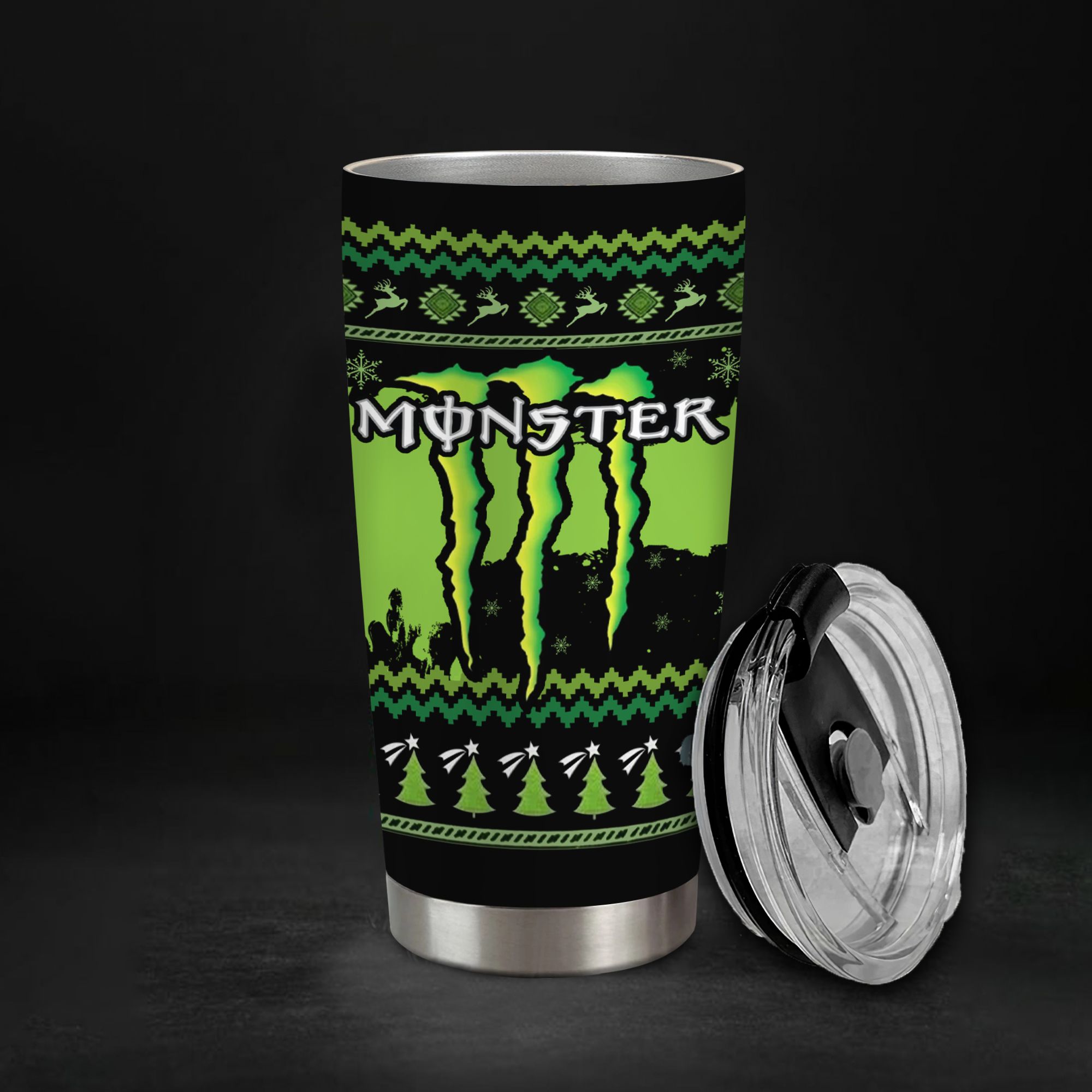  Cốc Giáng Sinh Monster Go Drink Đồ Uống Cốc Giữ Nhiệt 600ml In tên, hình ảnh theo yêu cầu 