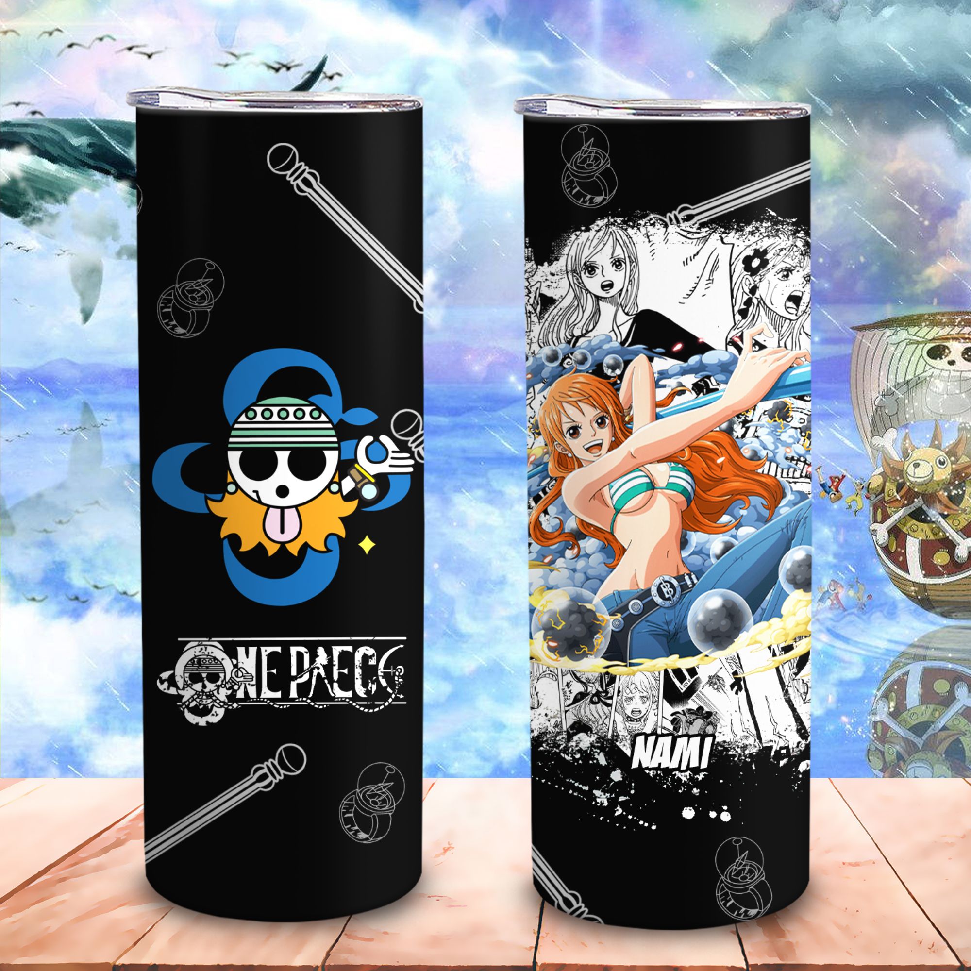  One Piece Đảo Hải Tặc Các Thành Viên  Go Drink Anime Skinny 600ml In Tên, Hình Ảnh Theo Yêu Cầu 