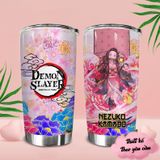  Demon Slayer Flower Pattern Go Drink Anime Cốc giữ nhiệt 600ml In Tên, Hình Ảnh Theo Yêu Cầu 