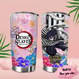  Demon Slayer Flower Pattern Go Drink Anime Cốc giữ nhiệt 600ml In Tên, Hình Ảnh Theo Yêu Cầu 