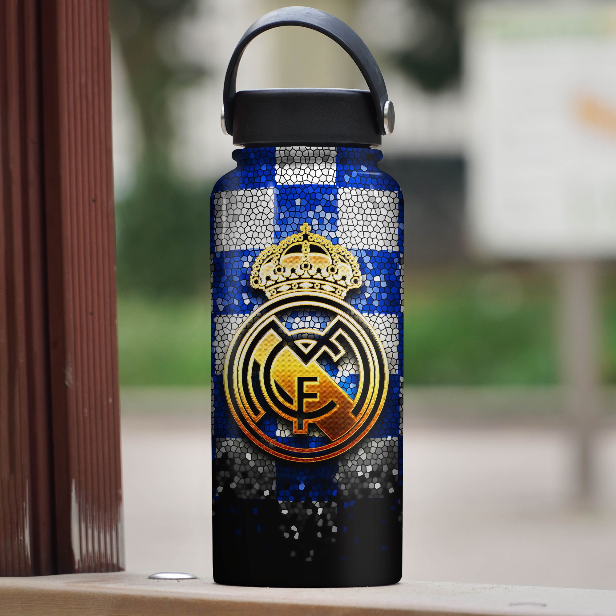  Bình Giữ Nhiệt  CLB Real Madrid lấp lánh 950mlGo Drink In tên, hình ảnh theo yêu cầu 