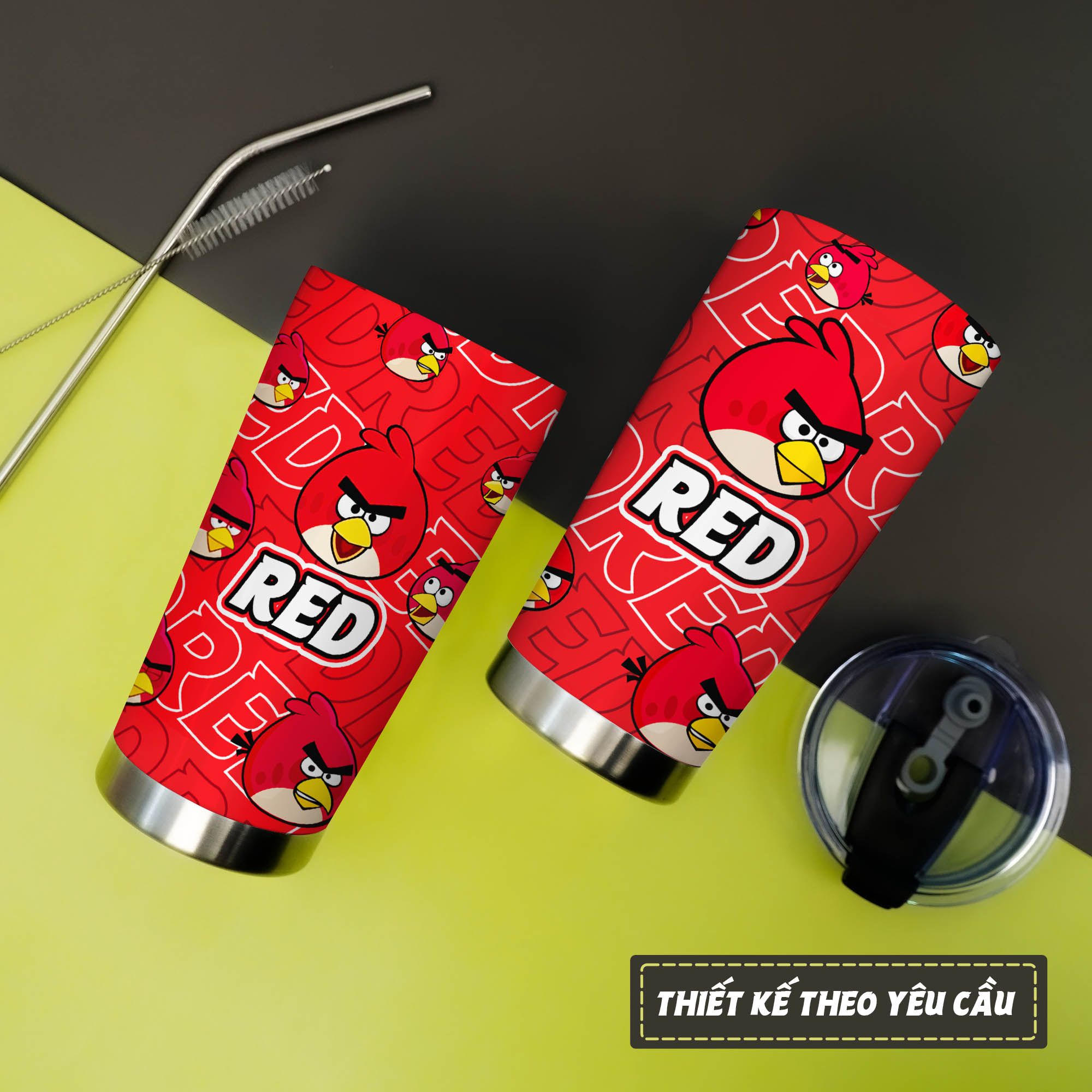  ANGRY BIRD Go Drink Funny Cốc giữ nhiệt 600ml In tên, hình ảnh theo yêu cầu 