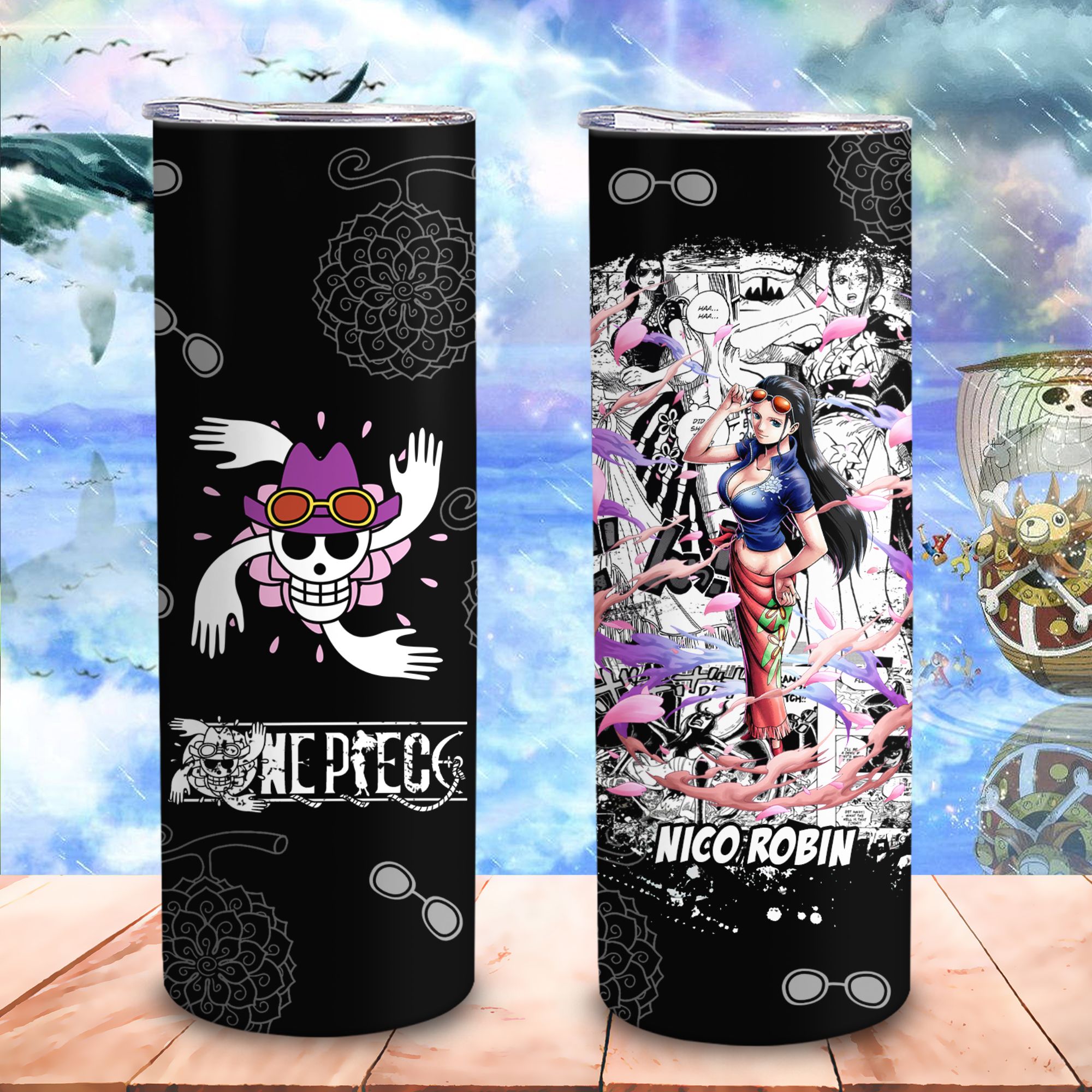  One Piece Đảo Hải Tặc Các Thành Viên  Go Drink Anime Skinny 600ml In Tên, Hình Ảnh Theo Yêu Cầu 