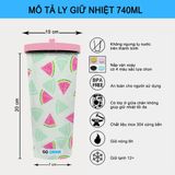  Gấu Lotso Lucky Go Drink  Cốc Giữ Nhiệt 740ml In tên, hình ảnh theo yêu cầu 