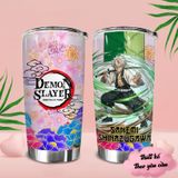  Demon Slayer Flower Pattern Go Drink Anime Cốc giữ nhiệt 600ml In Tên, Hình Ảnh Theo Yêu Cầu 