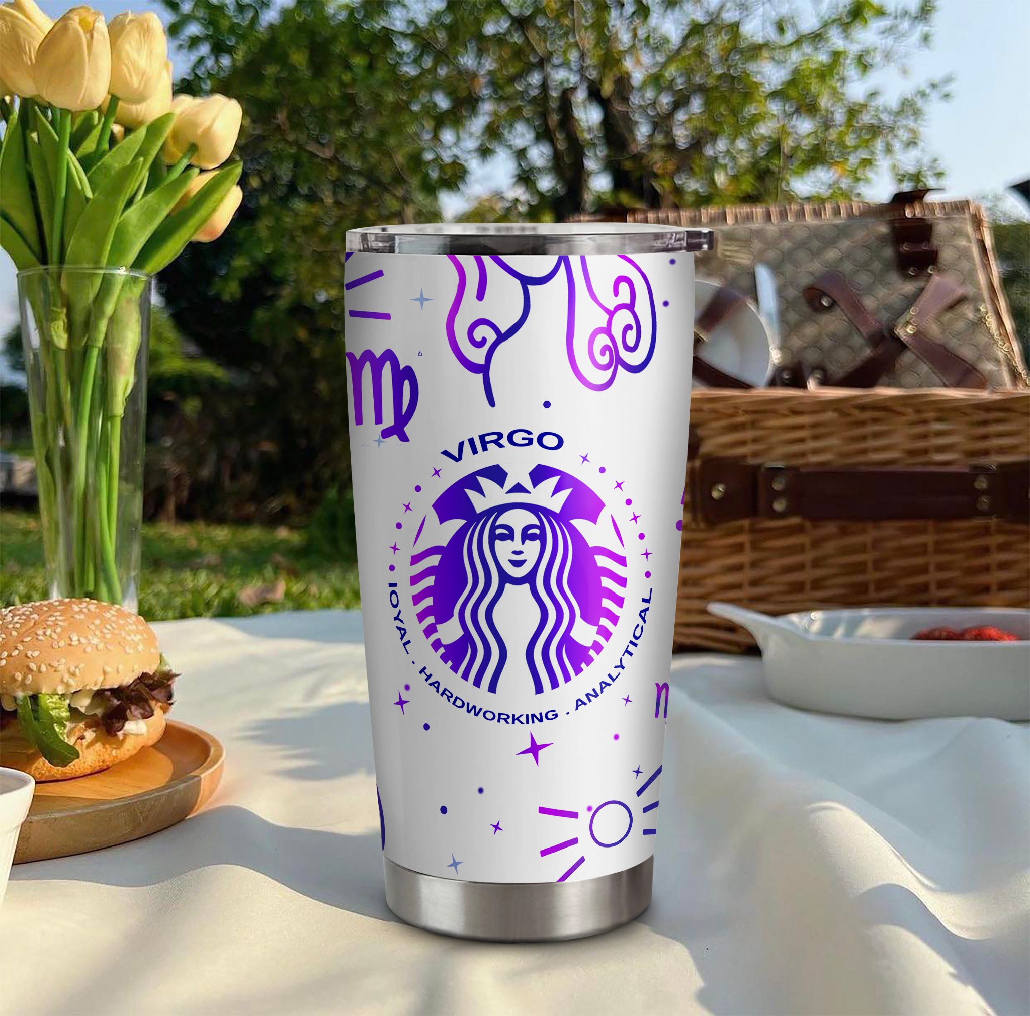 Starbuck và Cung Hoàng Đạo Virgo Go Drink Đồ Uống Cốc giữ nhiệt 600ml In tên, hình ảnh theo yêu cầu 