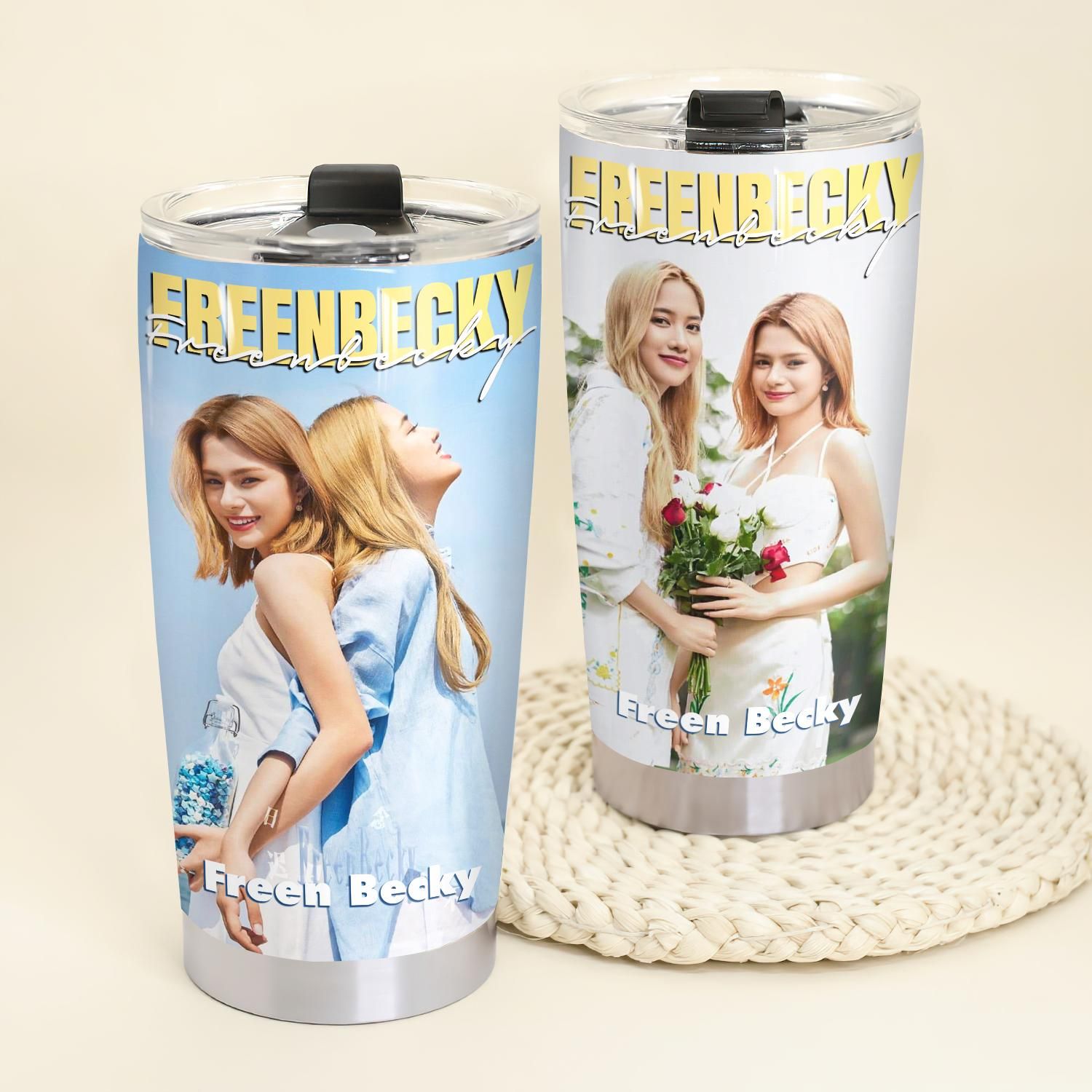  FreenBecky Go Drink Người nổi tiếng/Idol Cốc giữ nhiệt 600ml In tên, hình ảnh theo yêu cầu 