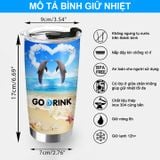  Chữ Thư Pháp - Chữ Vinh Hoa Phú Quý Go Drink Phong thủy - Tài lộc Cốc Giữ Nhiệt 600ml In tên, hình ảnh theo yêu cầu 