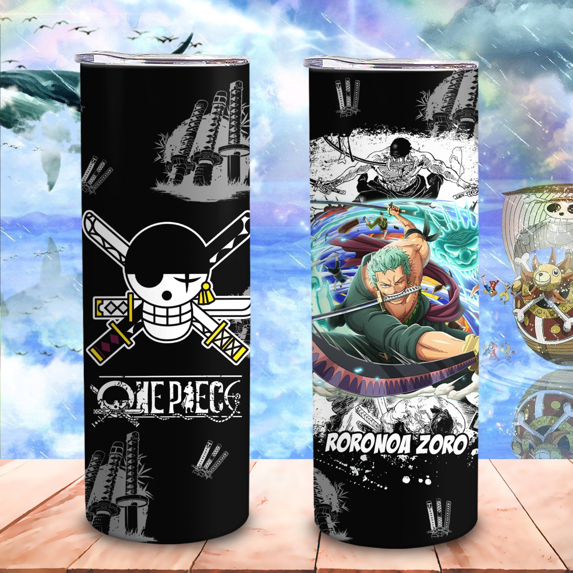  One Piece Đảo Hải Tặc Các Thành Viên  Go Drink Anime Skinny 600ml In Tên, Hình Ảnh Theo Yêu Cầu 