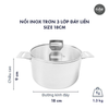  NỒI INOX TRƠN 3 LỚP - SIZE 18CM (KY) 
