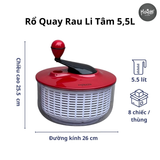  RỔ QUAY RAU LI TÂM (5.5L) - MÀU ĐỎ 
