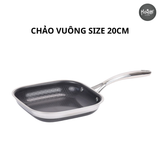  CHẢO VUÔNG INOX CHỐNG DÍNH - SIZE 20CM 