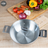  CHẢO INOX 2 QUAI SÂU LÒNG + VUNG KÍNH, SIZE 26CM (KY) 