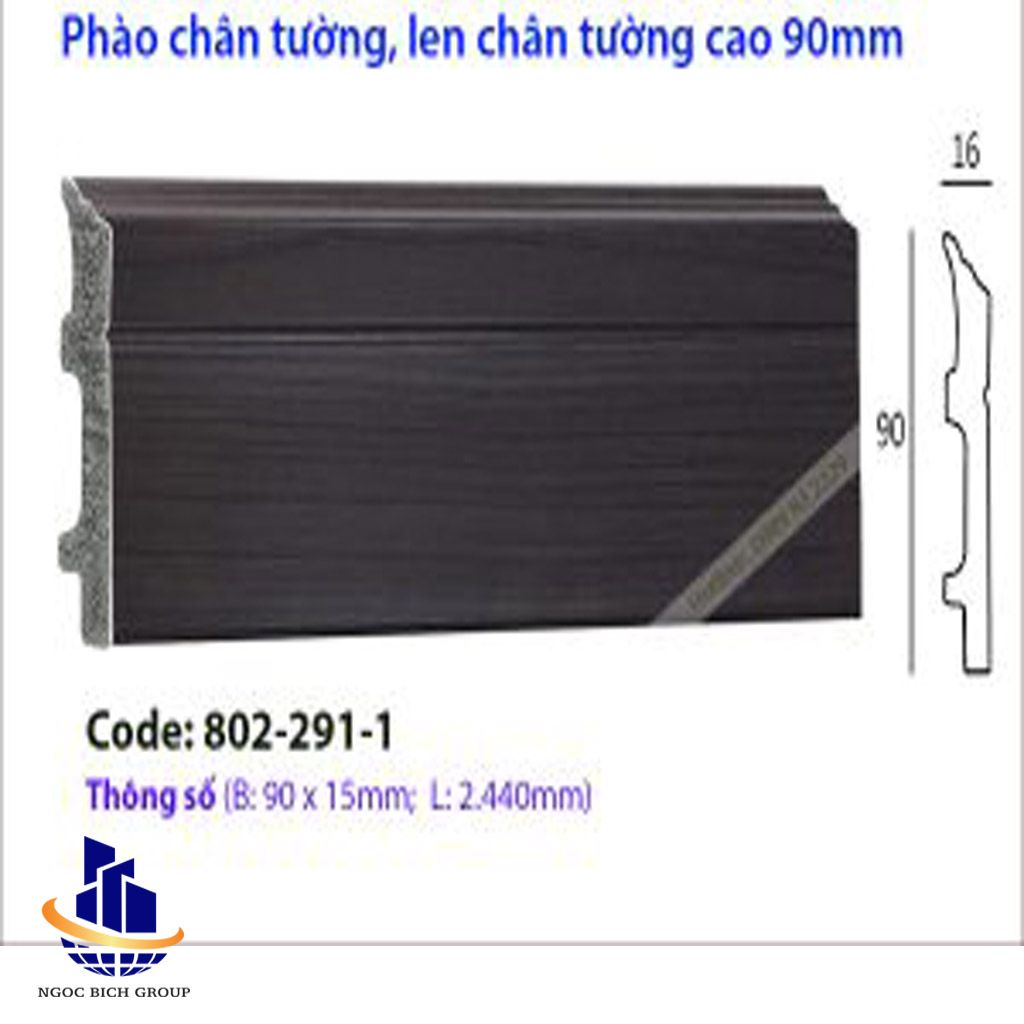 Len Chân Tường Nhựa Giả Gỗ L76-15