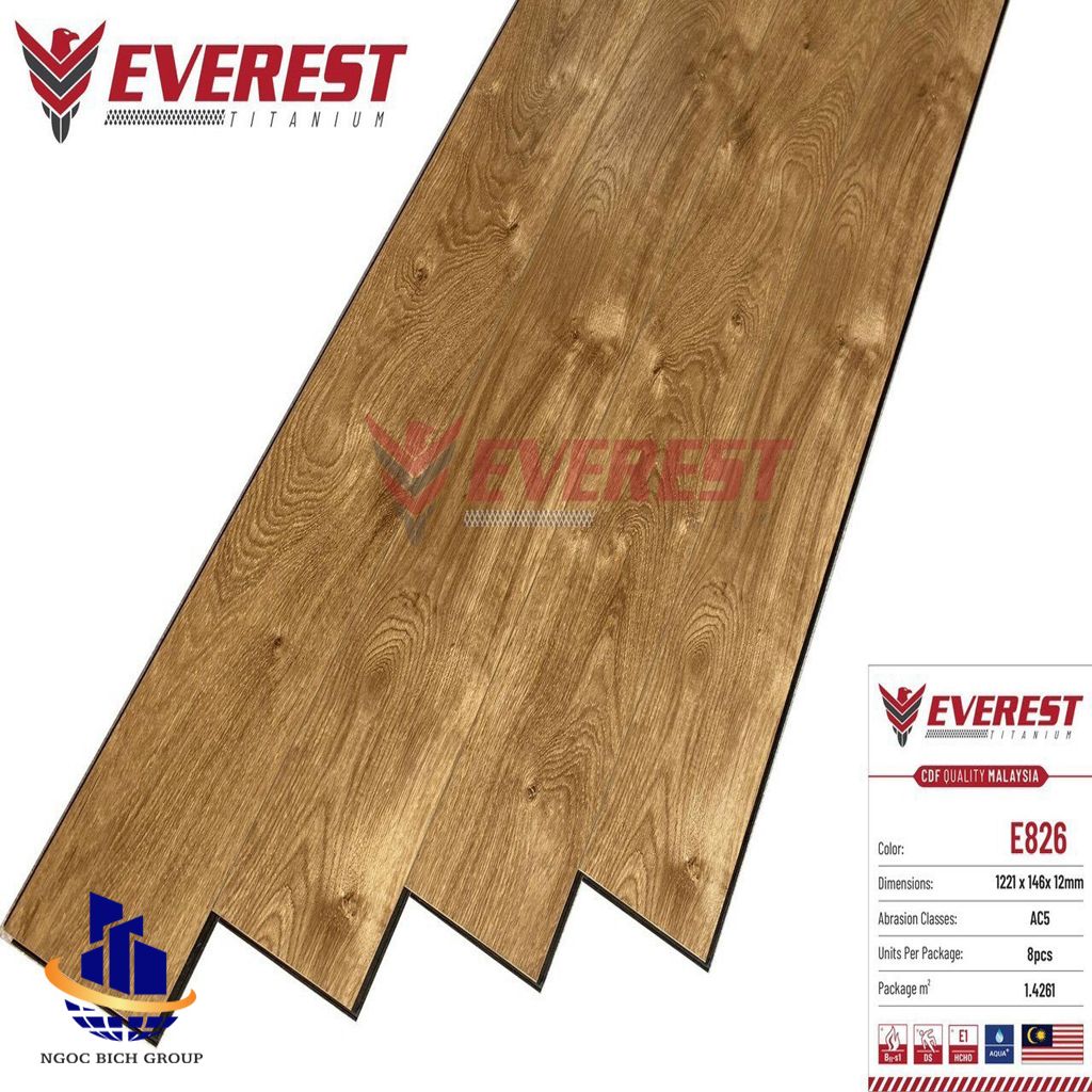 Sàn gỗ everest cốt đen 12mm E826