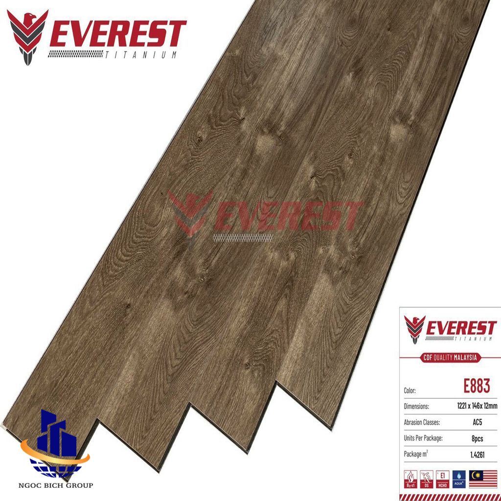 Sàn gỗ everest cốt đen 12mm E838