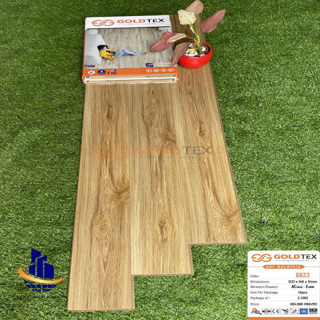 Sàn gỗ goldtex 12mm 6823