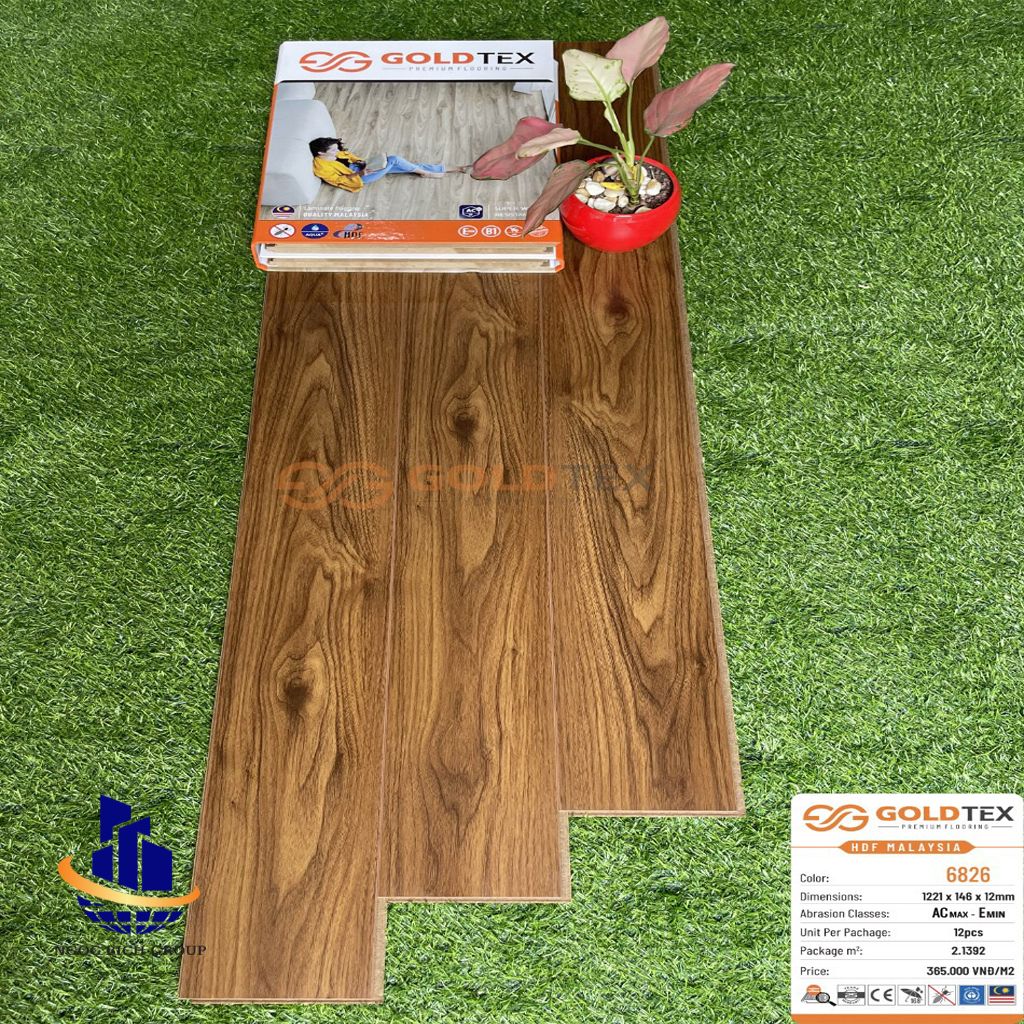 Sàn gỗ goldtex 12mm 6823